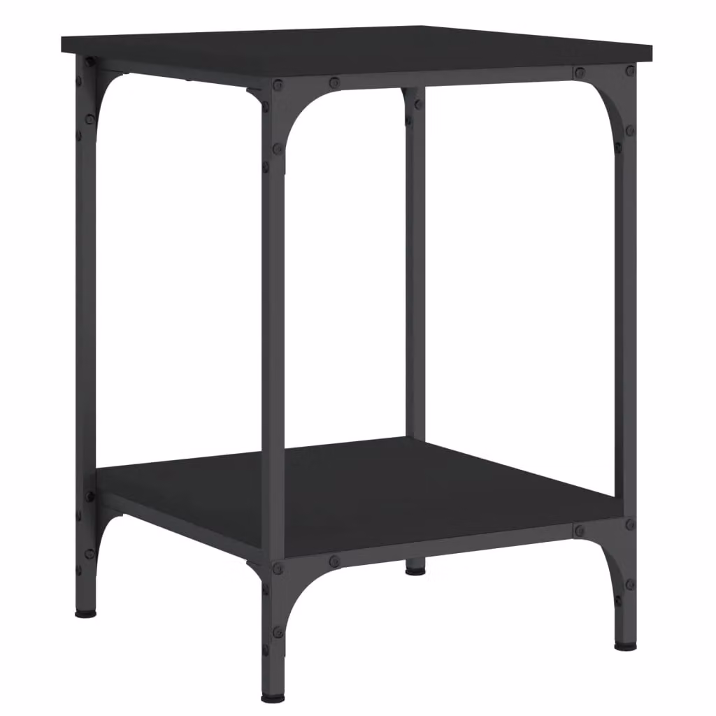 Berkfield Home Black Square Coffee Table in Engineered Wood W/D/H: 40 x 40 x 55 cm – 2