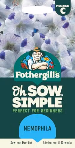 Mr Fothergill's Oh Sow Simple Nemophila Flower Seeds in White and Blue – 1