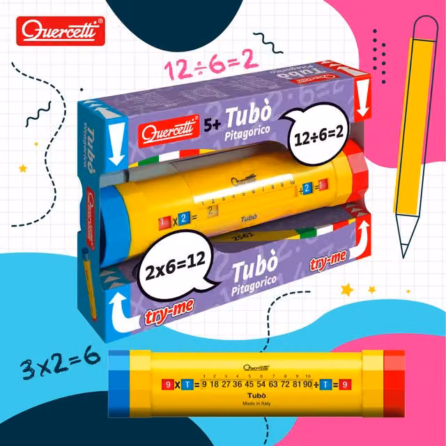 Quercetti Calculation Game Tabulated Tube in Multicolour