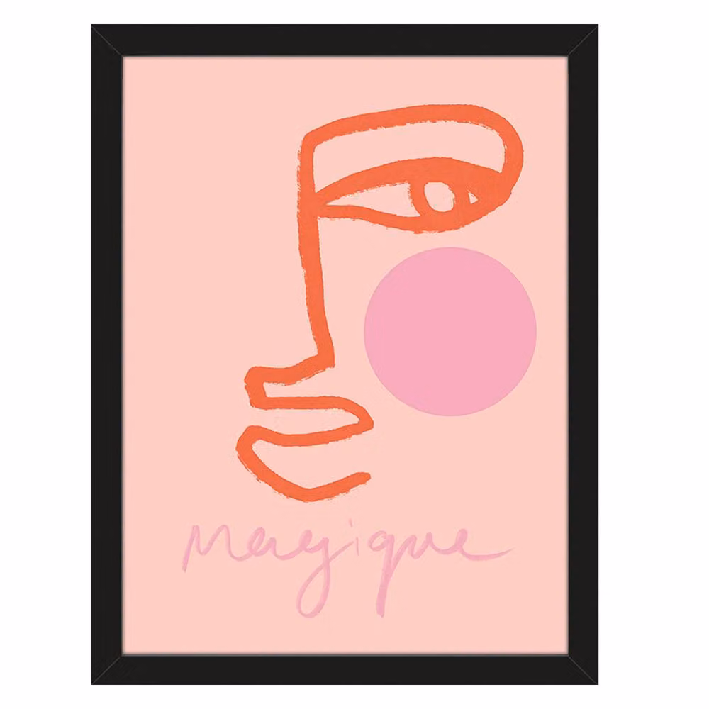 Grace Digital Magiqueface Très Chic Pink Framed Print Set of 2 in Black – 2