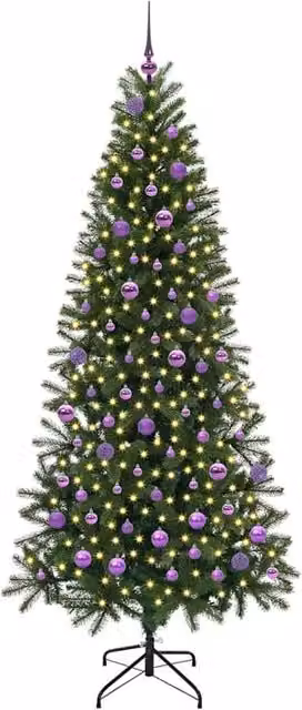 Berkfield Home Elegant Green Artificial Christmas Tree with 300 LEDs, Height: 210 cm – 1