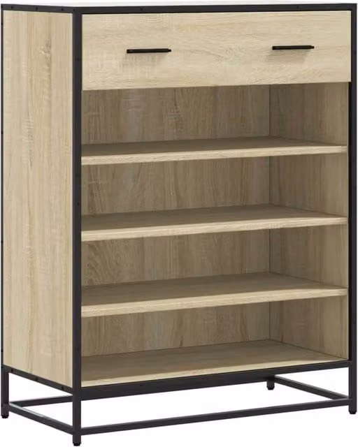 Berkfield Home Sonoma Oak Shoe Cabinet in Light Brown, W/D/H: 75 x 38 x 97.5 cm