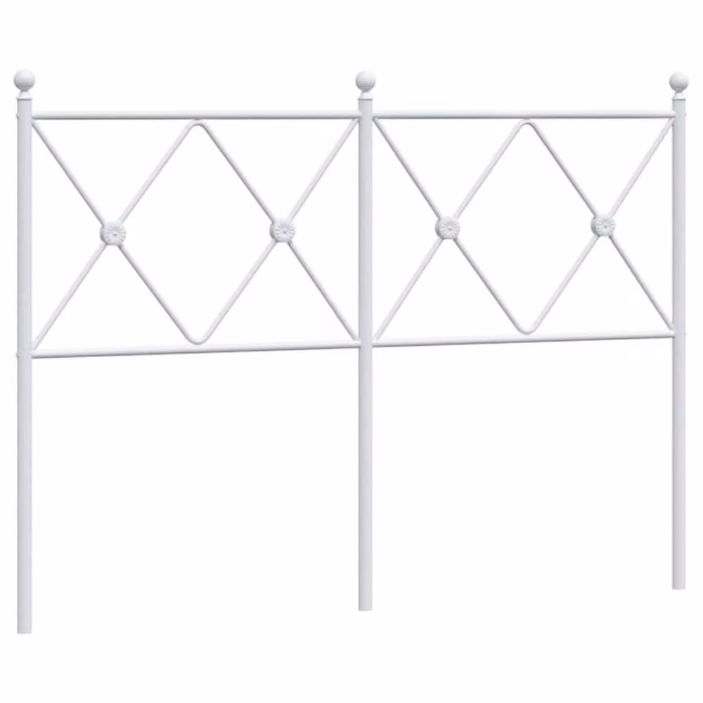 Berkfield Home Classic Metal Headboard in White – 3