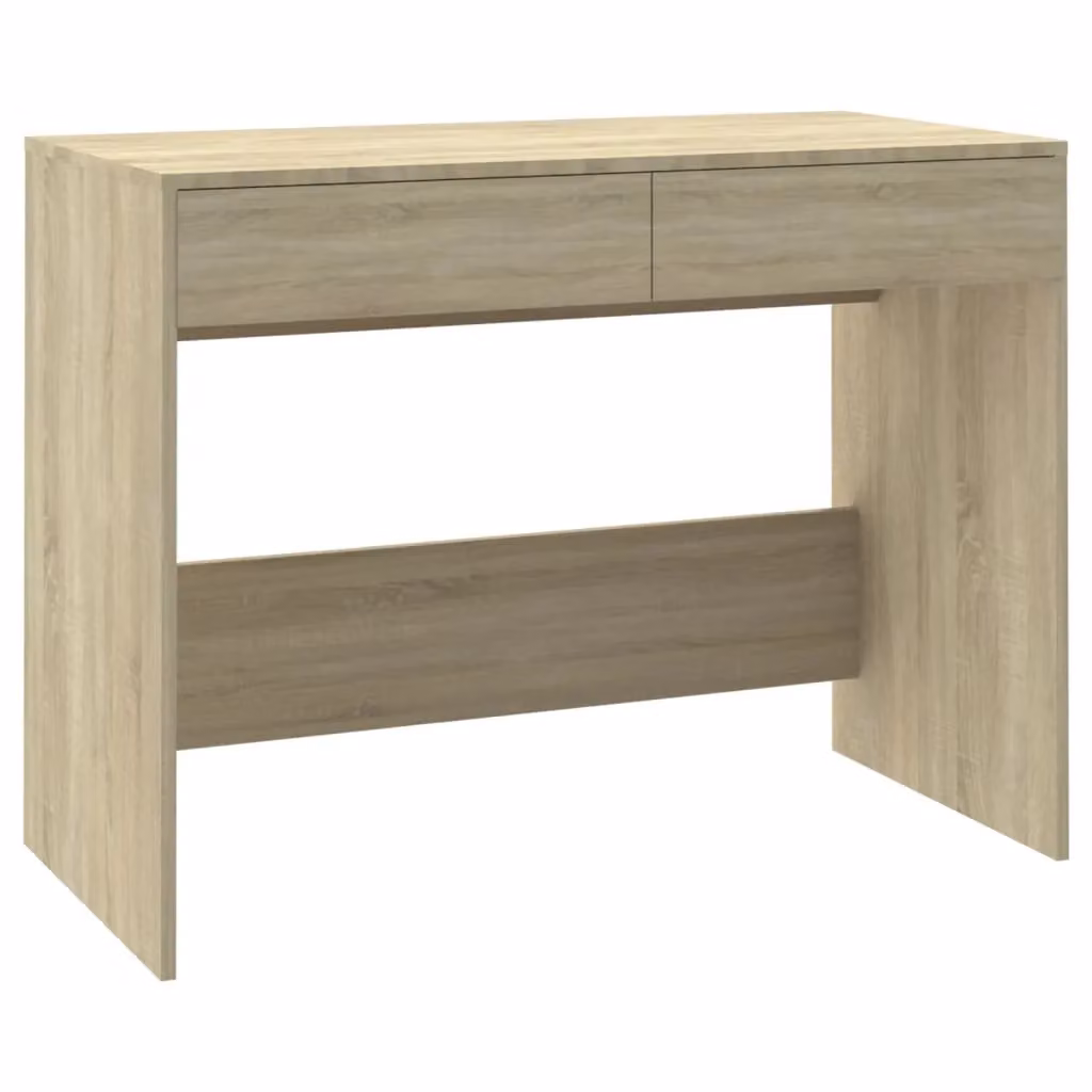 Berkfield Sonoma Oak Writing Desk in Beige, W/D/H: 101 x 50 x 76.5 cm – 2