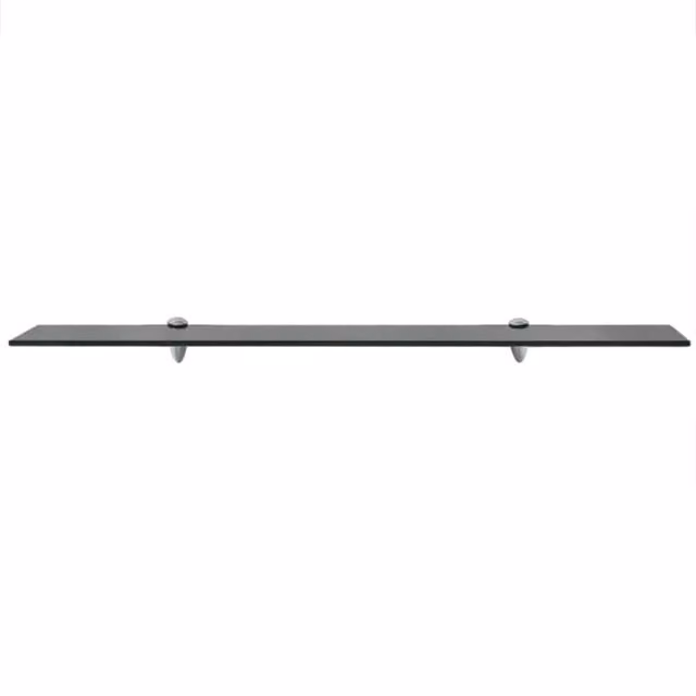 Berkfield Home Black Glass Floating Wall Mounted Shelf W: 90 cm, D: 20 cm