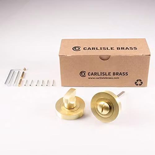 Loops Thumbturn Lock and Release Handle with Concealed Fix Round Rose in Satin Brass – 2