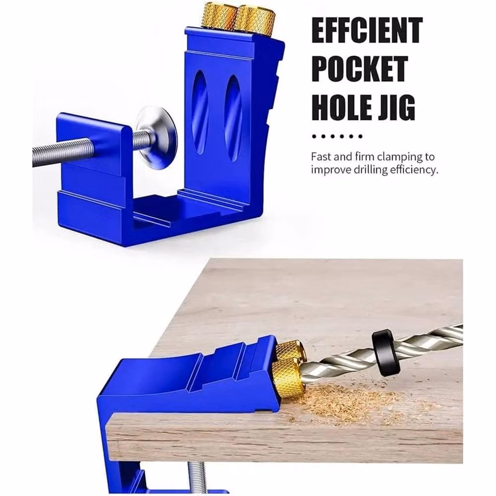 SPETLEK Pocket Hole Jig Kit with Dowel Drill and Joinery Screw Woodwork Tool, Blue – 3