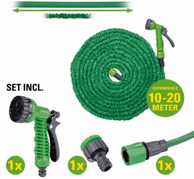 UMKY Expandable Garden Hose Set, Green, 20m