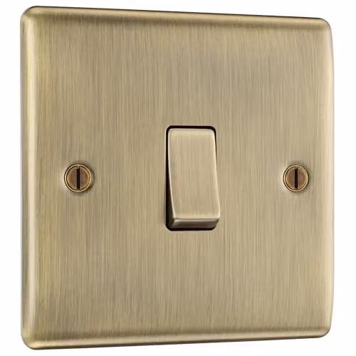 BG Electrical Nexus Metal Single Two Way Wall Light Switch, Antique Brass – 1
