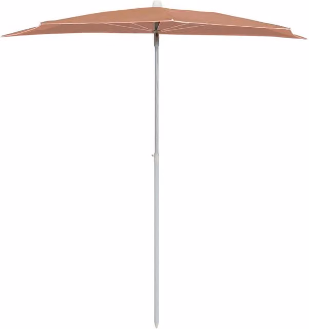 Berkfield Home Durable Garden Half Parasol with Pole in Terracotta – 1