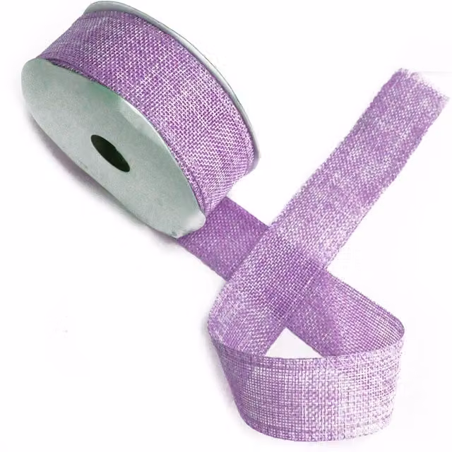 KDMK Purple Lavender Natural Texture Textile Ribbon for Wedding and Gift Wrapping Decor