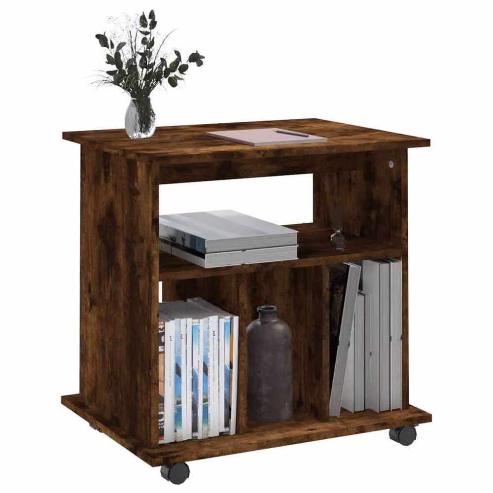 Berkfield Home Rolling Cabinet in Smoked Oak Brown, W/D/H: 60 x 45 x 60 cm – 3