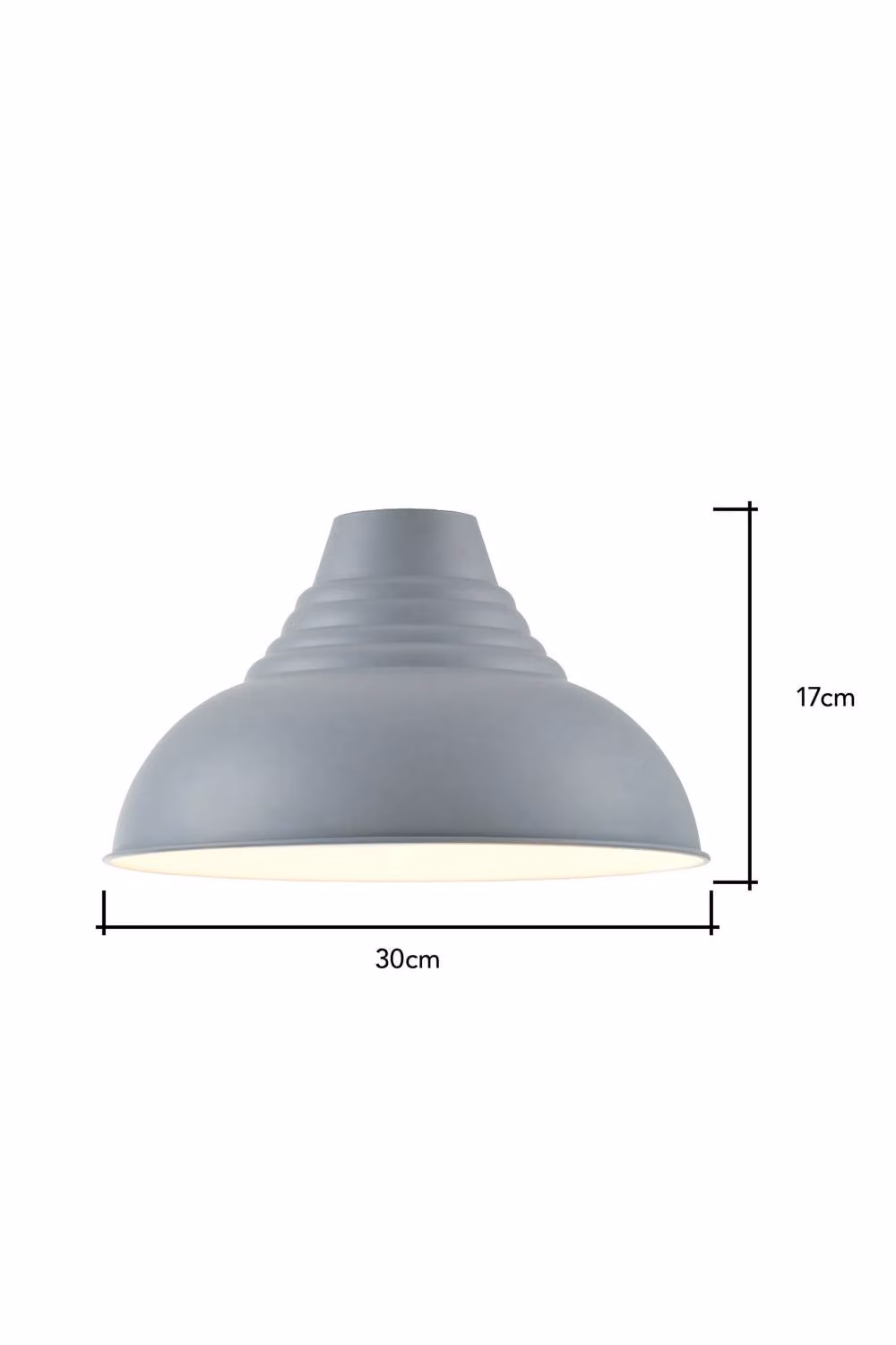 BHS Lighting Steel Industrial Dome Easy Fit Light Shade in Grey – 3