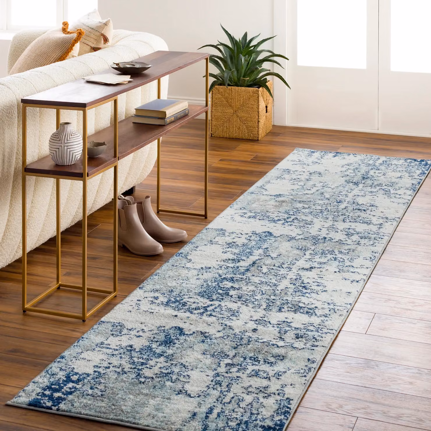 Livabliss Sunderland Abstract Modern Marble Rug in Navy Blue and Grey, W: 200 cm, L: 275 cm – 7