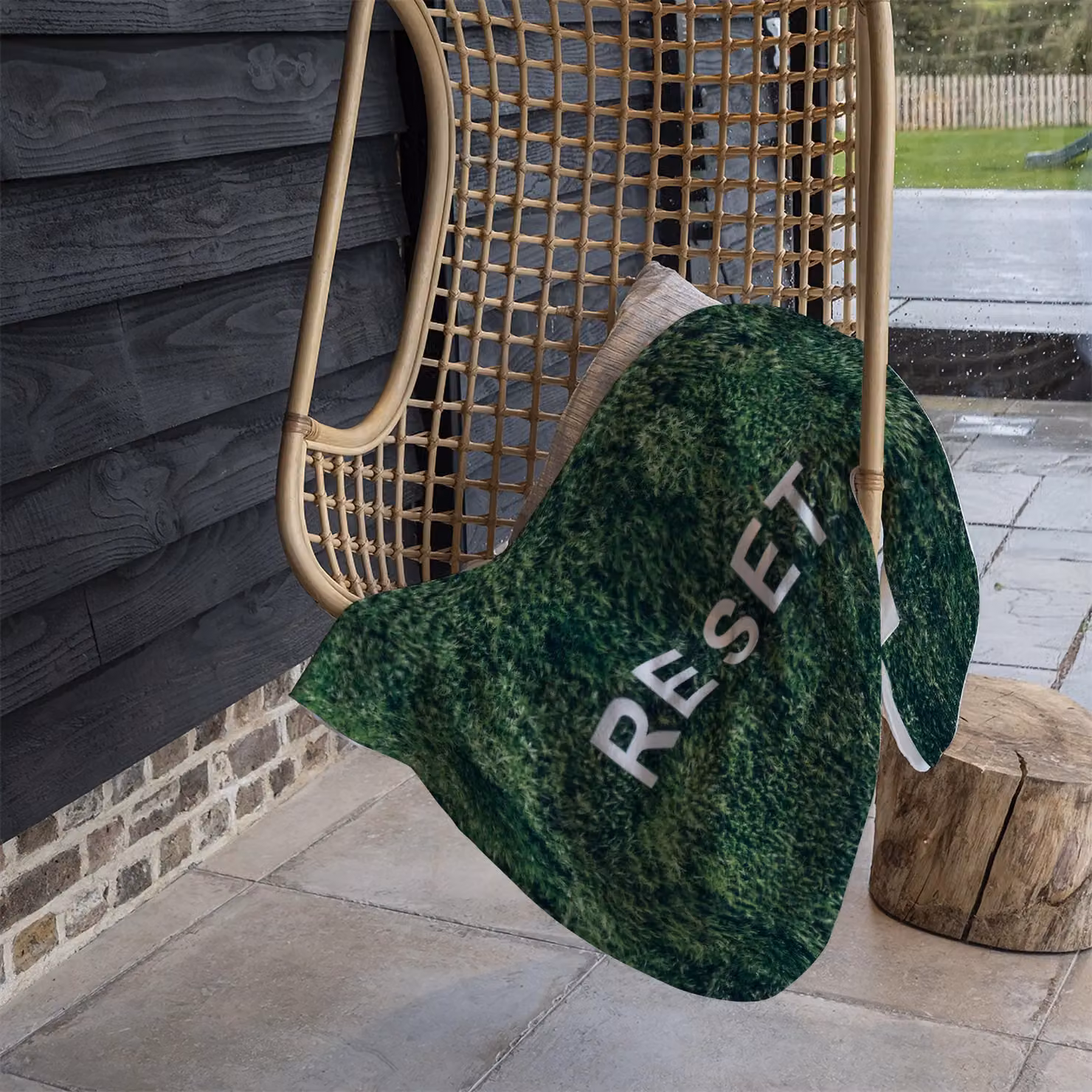 Benjamin Tate Design Wellness Reset Fleece Blanket in Green and Beige, W/D/H: 120 x 150 cm – 2