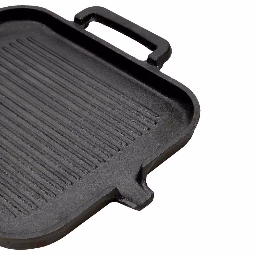 Kelvenix Non-Stick Cast Iron Griddle Skillet Pan with Double Handles, Black, W/D/H: 30 x 30 x 2 cm – 3