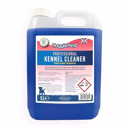 HugglePets Domestic Kennel Cleaner 5L, Fresh Candy Fragrance, Pet-Safe Disinfectant and Deodoriser in Blue