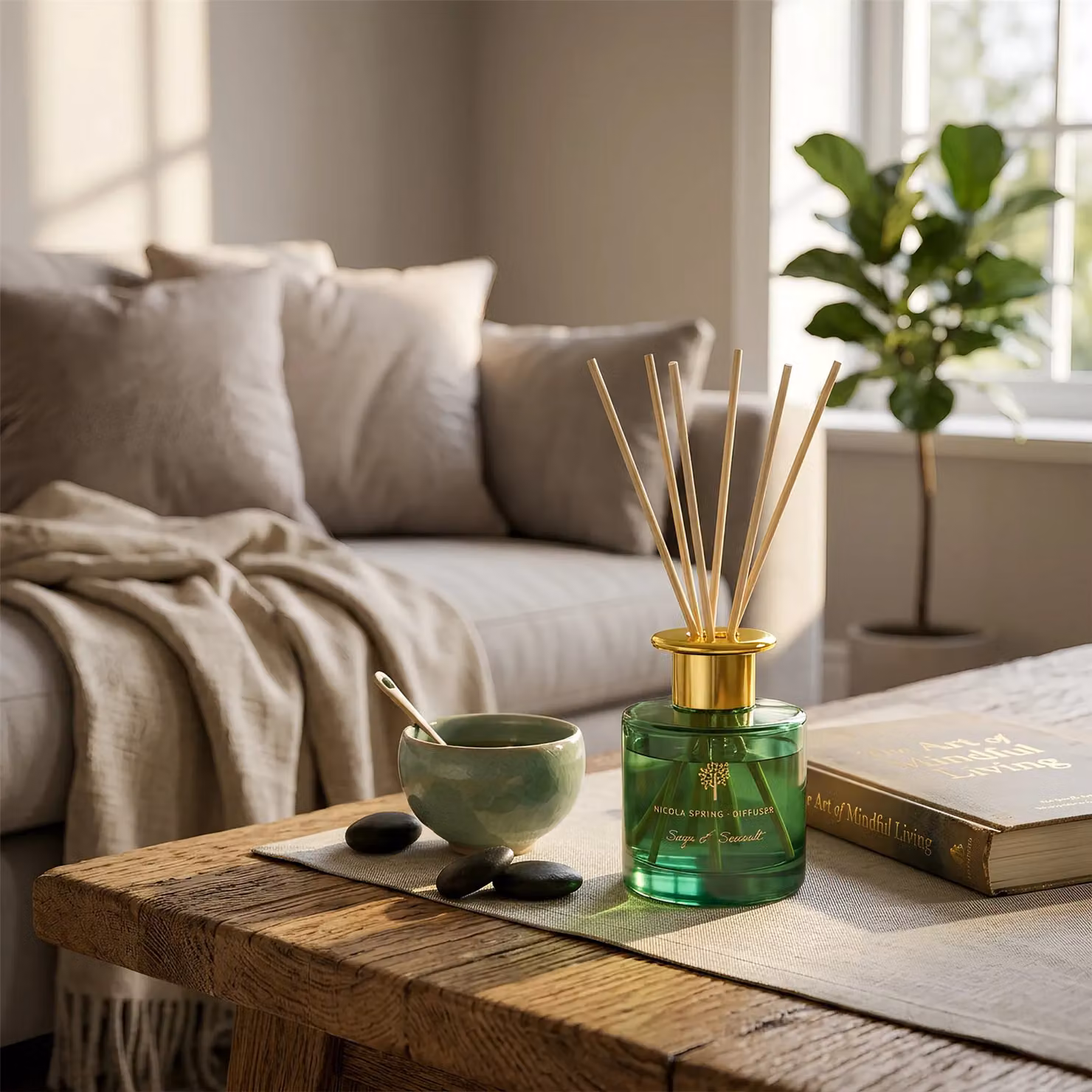 Nicola Spring Sage & Seasalt Scented Reed Diffuser, 200ml, Green – 6