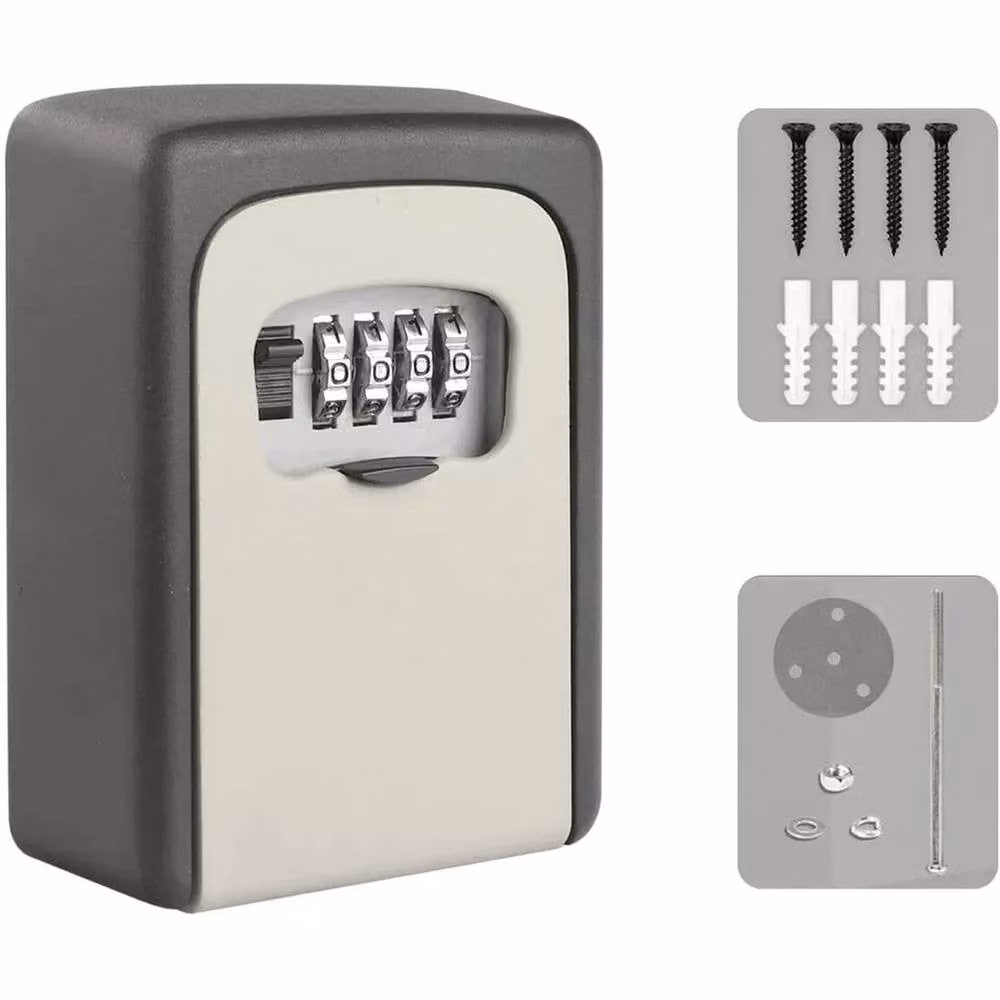 Kelvenix 4-Digit Combination Wall Mounted Key Safe Box in Dark Grey – 3