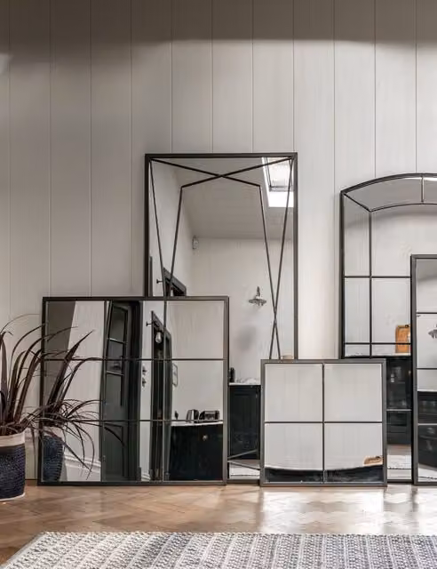 Gallery Direct Wainscott Extra Large Rectangular Modern Mirror in Black