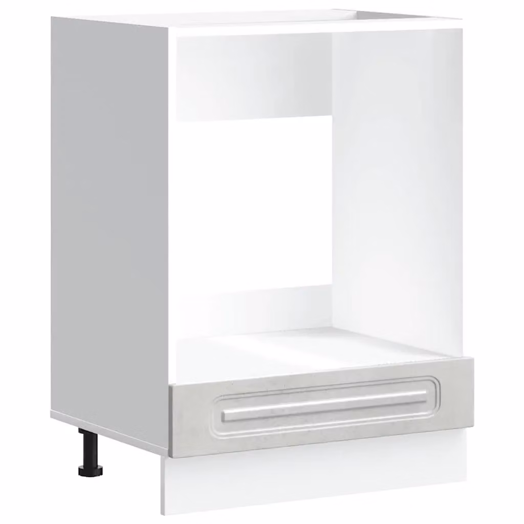 Berkfield Home Kalmar Freestanding Oven Cabinet in Concrete Grey and White Engineered Wood