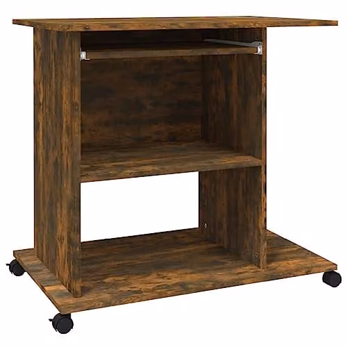 vidaXL Computer Desk in Brown Oak, W/D/H: 80 x 50 x 75 cm – 1