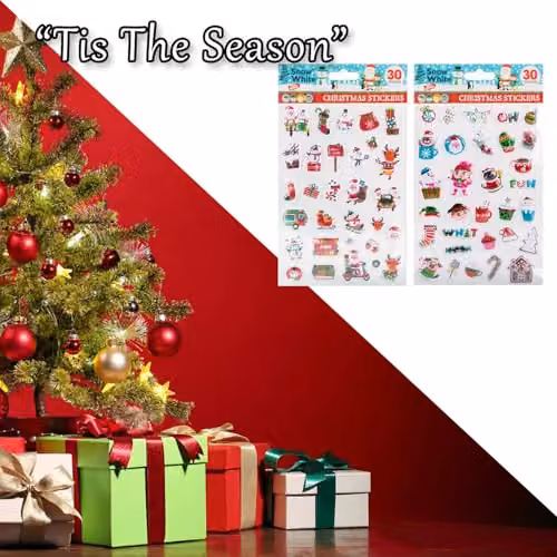 VFM e-Store Christmas Themed Adhesive Stickers in Multicolour, W/D/H: 24.9 x 14.6 x 0.1 cm – 5