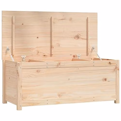 vidaXL Rustic Pine Wood Storage Box with Soft-Close Lid, Natural Brown, W: 110 cm, D: 50 cm, H: 45.5 cm