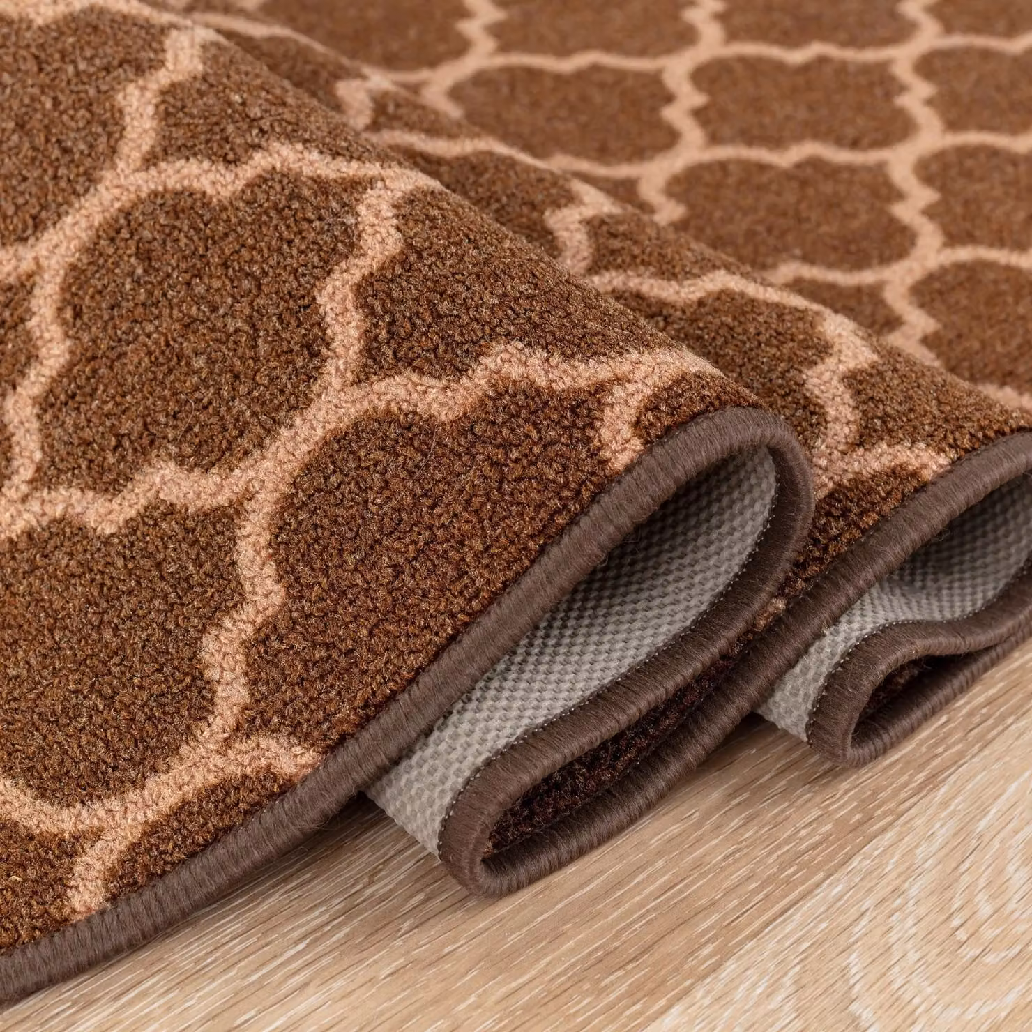 SmartLiving Non-Slip Trellis Door Mat in Brown and Beige, W/D/H: 80 x 300 x 0.9 cm – 3