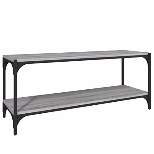 vidaXL Industrial TV Cabinet in Grey Sonoma, W/D/H: 100 x 33 x 41 cm, Made of Engineered Wood and Metal