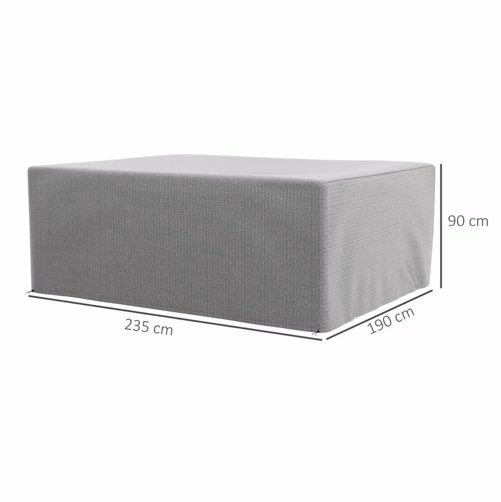 STILVORA Water-Repellent Outdoor Furniture Cover, Grey, W: 235 cm, D: 190 cm – 3