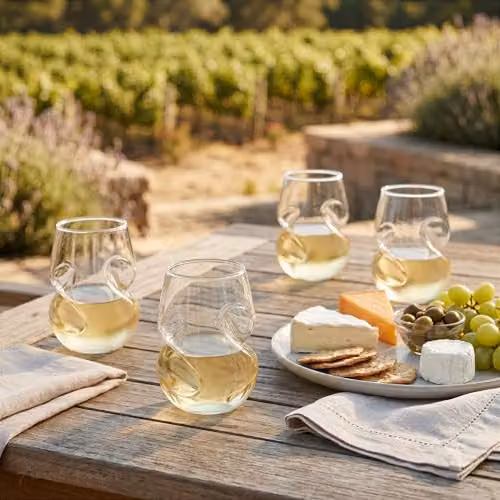 Final Touch Conundrum Stemless White Wine Glasses, Set of 4, Transparent, 266ml – 2
