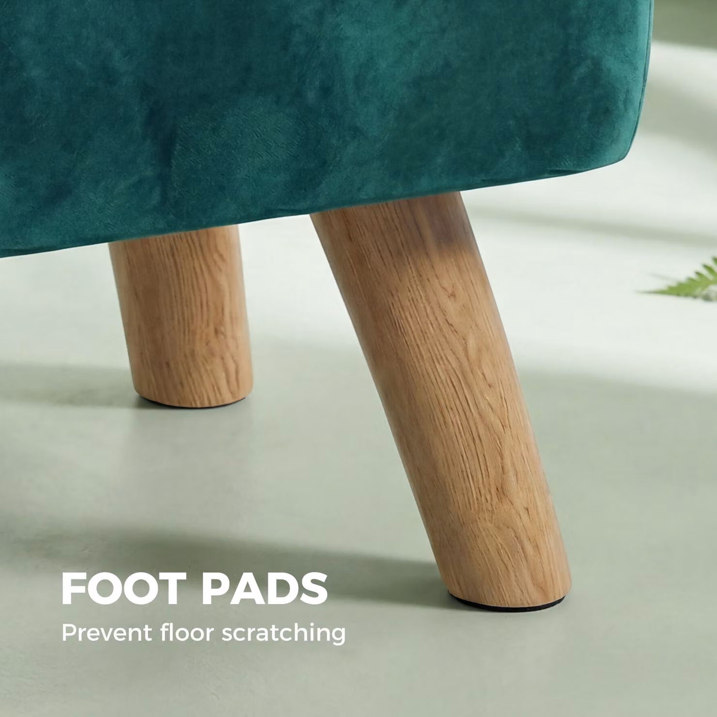 HOMCOM Velvet Rectangular Padded Footstool in Dark Green – 6