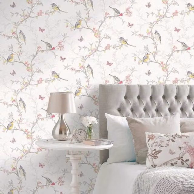 Holden Decor Phoebe Wallpaper in White