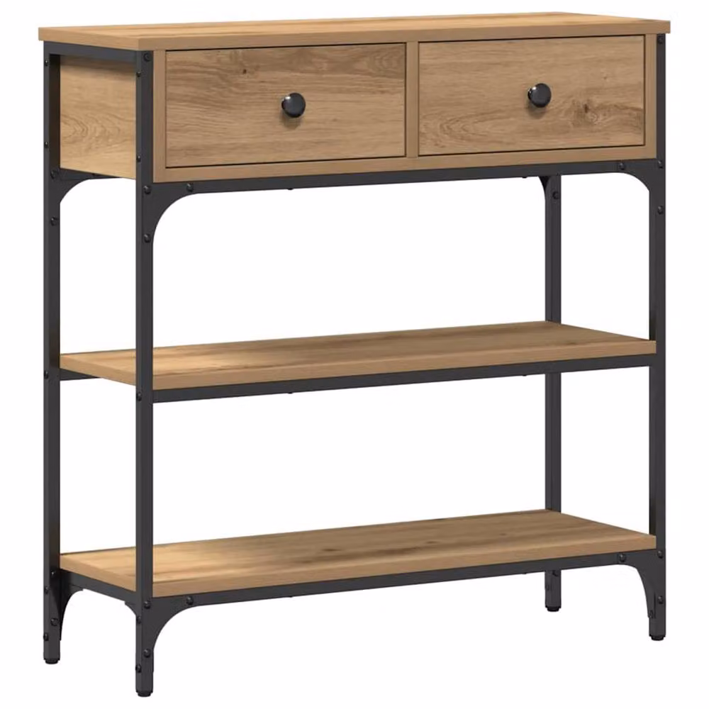 Berkfield Home Traditional Artisan Oak Console Table in Brown, W/D/H: 72.5 x 25 x 75 cm – 3