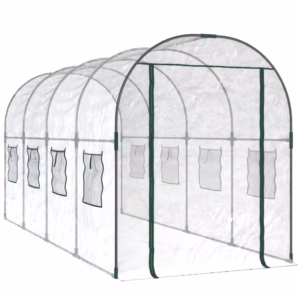 Berkfield Home Transparent Greenhouse with Powder-coated Steel Frame and PVC Covering, W/D/H: 160 x 400 x 190 cm – 2