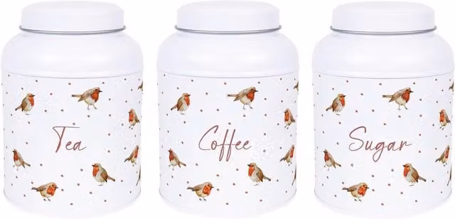 Purely Home White Metal Dotted Kitchen Storage Tin with Small Dome Lid