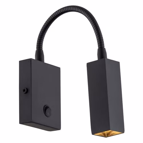 Netlighting Rockstar Black Metal Reading Wall Light with Replaceable G9 Bulb