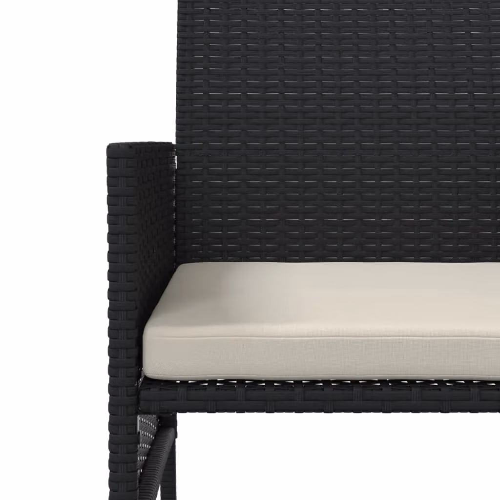 Berkfield Home Modern 2-Seater Garden Sofa Set with Table and Stools in Black Poly Rattan and Steel – 5