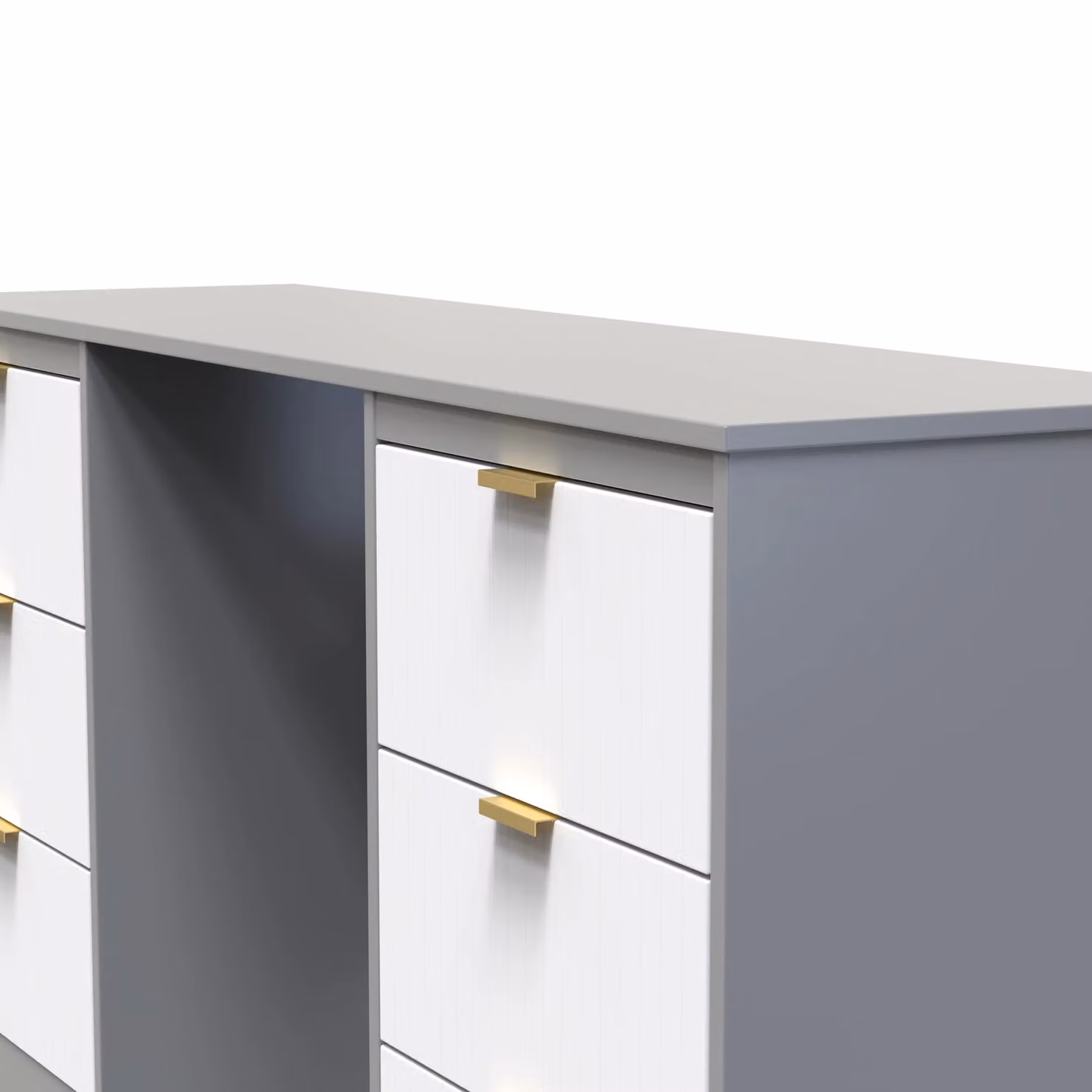 Ready Assembled 2 U Denver 6 Drawer Kneehole Desk in Mid Grey – 2