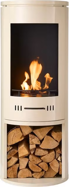 Adam Fires & Fireplaces Sureflame Barilo Bio Ethanol Stove in Cream/Beige – 1