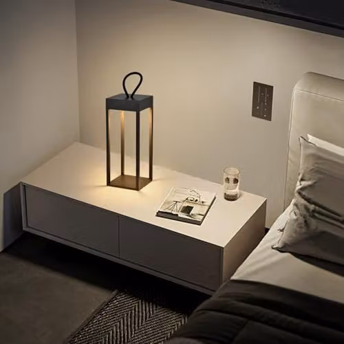 Harper Living Rechargeable LED Outdoor Light, Dimmable Warm White IP54 Portable Lamp in Grey – 6