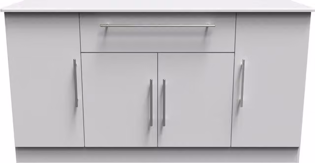 2 U Carlton Ready Assembled 4 Door 1 Drawer Wide Unit in Grey