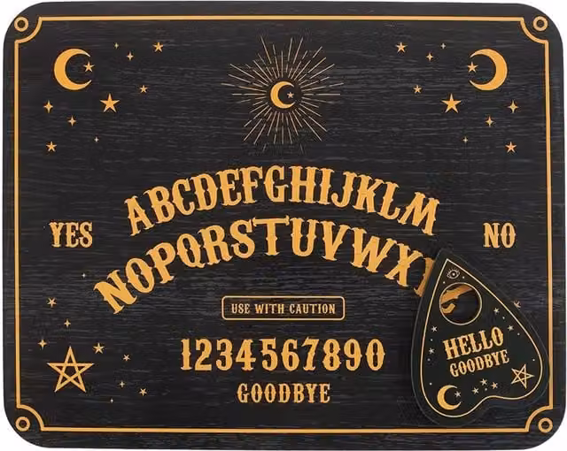 Something Different Planchette Talking Board in Black and Gold Wood