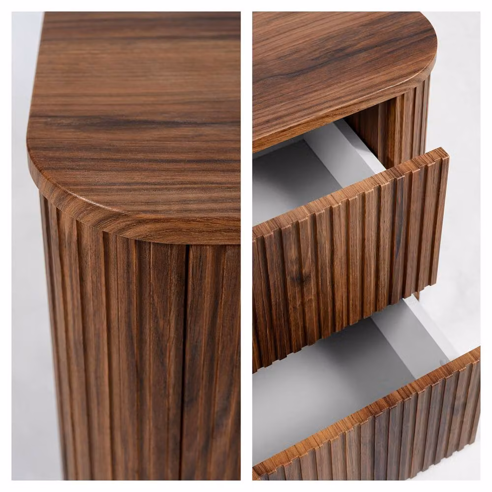 Heze Furniture Glamour Style 2 Drawer Bathroom Vanity Cabinet in Brown, W: 80 cm, D: 41.5 cm, H: 51.7 cm – 3