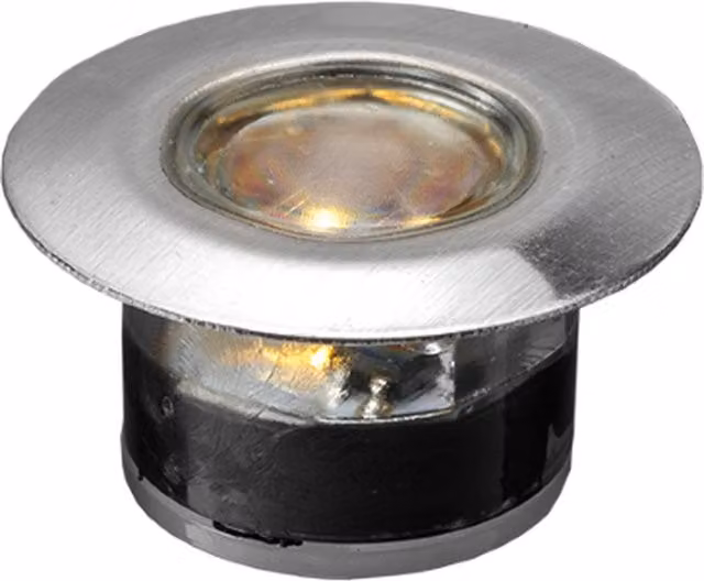 Techmar Acis 12V Warm White LED Recessed Decking Light with Stainless Steel Bezel in Silver