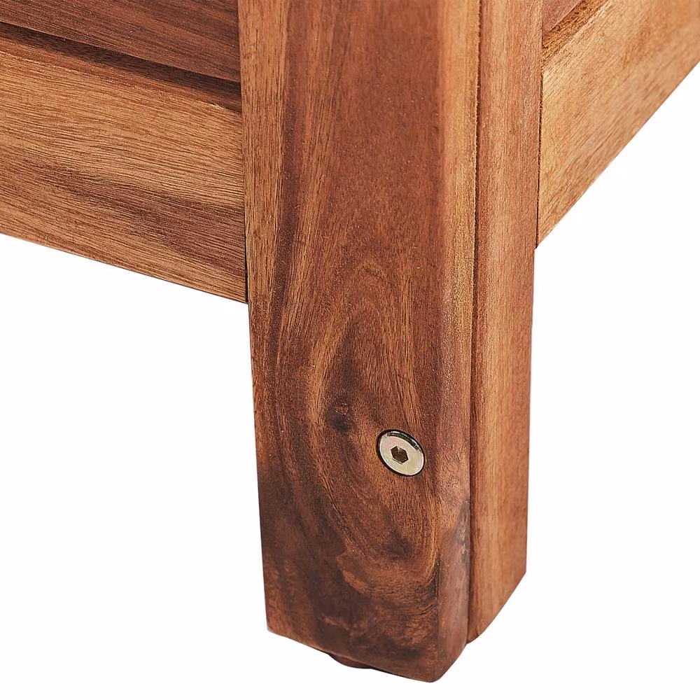 Wyld and Coco Acacia Wood and Steel Storage Box with Lid in Brown, W/D/H: 130 x 64 x 64 cm – 5