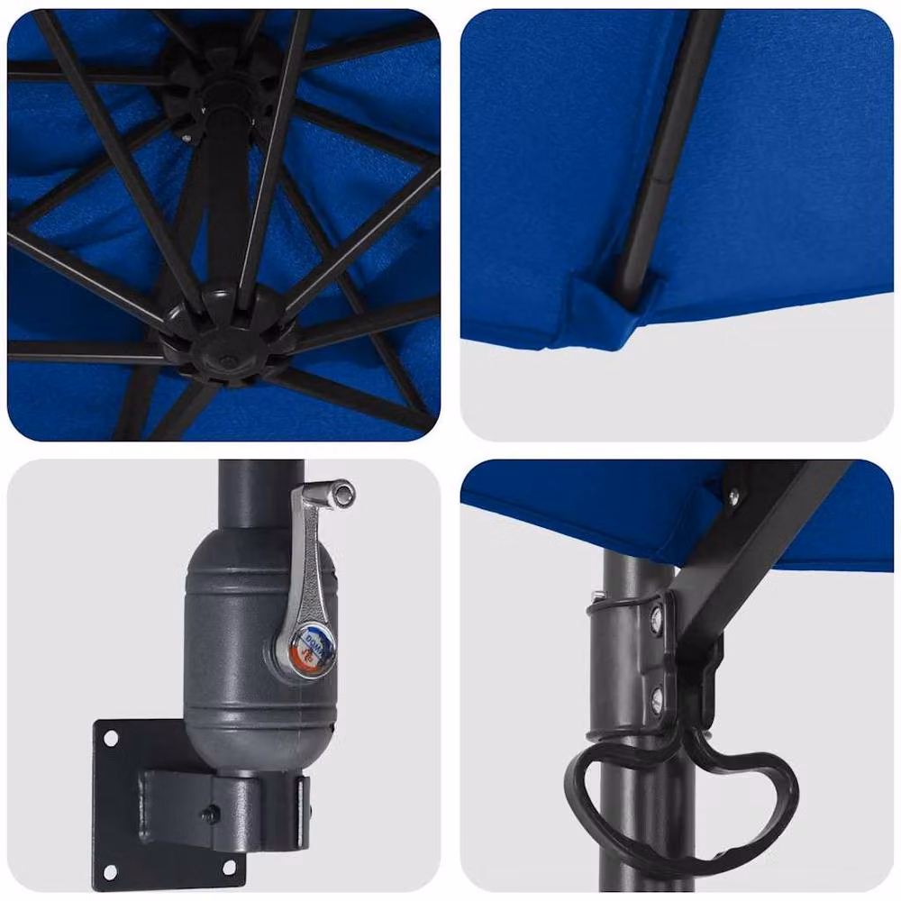 Berkfield Home Large Tiltable Patio Umbrella in Azure Blue Polyester – 2
