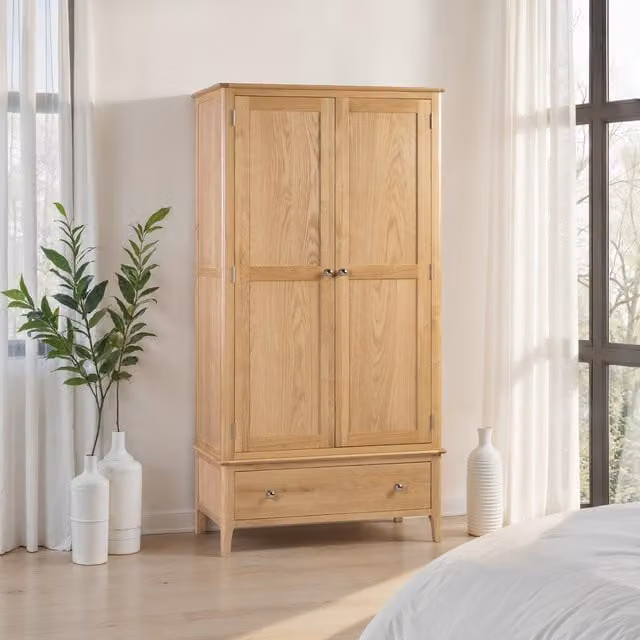 Julian Bowen Cotswold 2 Door 1 Drawer Wardrobe in Oak