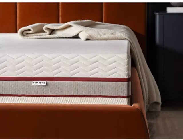 Solace+Co 1000 Pocket Sprung Hybrid Mattress in White, W/D/H: 140 x 200 cm